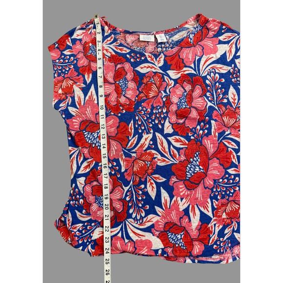 Sigrid Olsen 100% Linen Floral Sleeveless Top - Picture 4 of 4